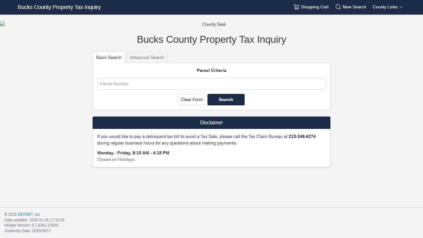 Bucks County Property Tax Inquiry