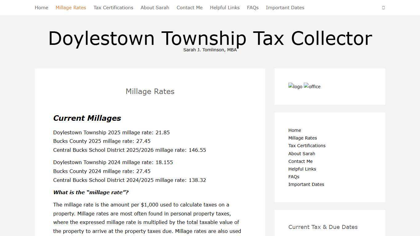 Millage Rates – Doylestown Township Tax Collector